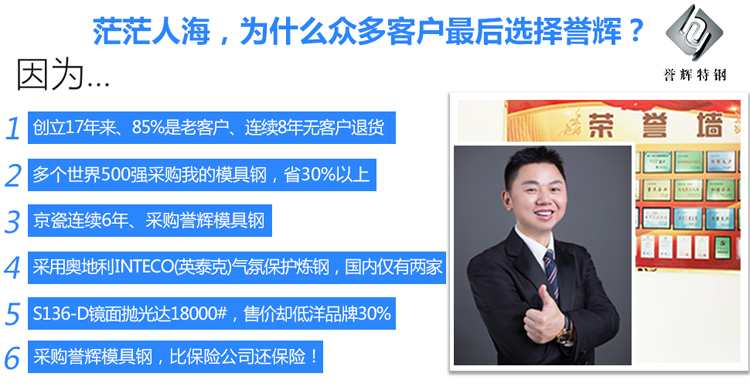 現(xiàn)在譽輝模具鋼的六大個理由 現(xiàn)在譽輝模具鋼的六大個理由